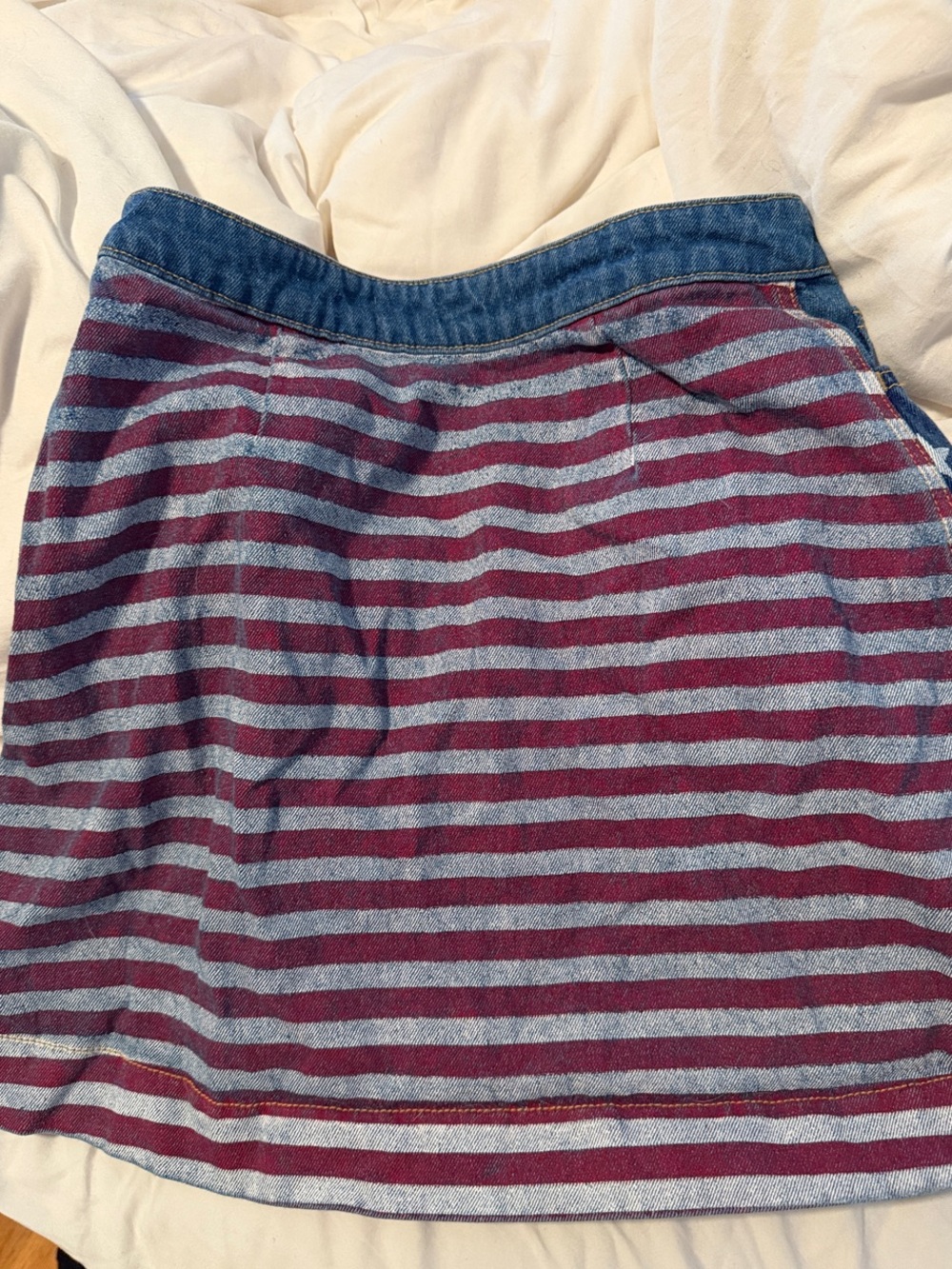 American Apparel Red, White & Blue Flag Denim Mini Skirt - Picture 3 of 3